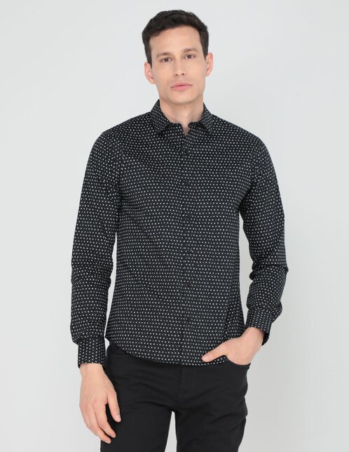 Camisa de vestir Contempo manga larga para hombre