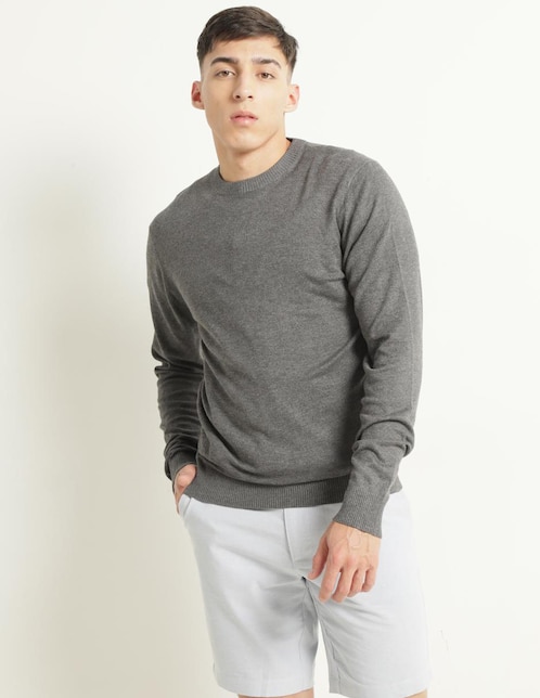 SUETER CONTEMP, EG, GRIS OBSCURO JASPE