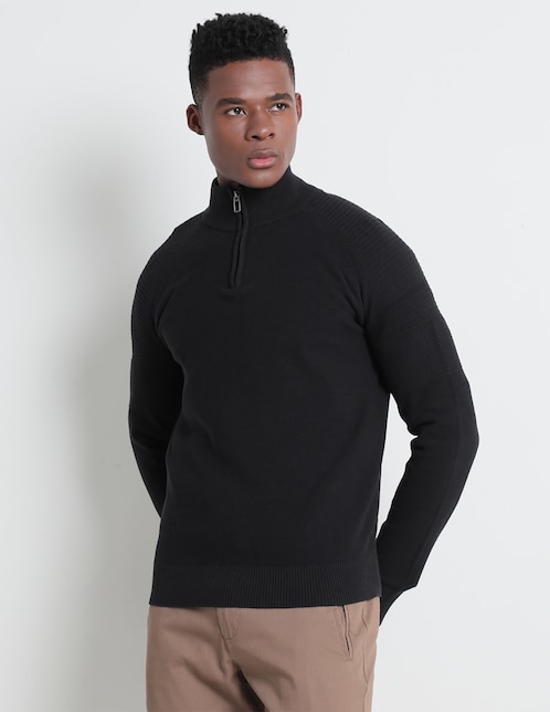 Vestir Sueter Negro Suburbia Suéter Weekend Cuello V Para Hombre