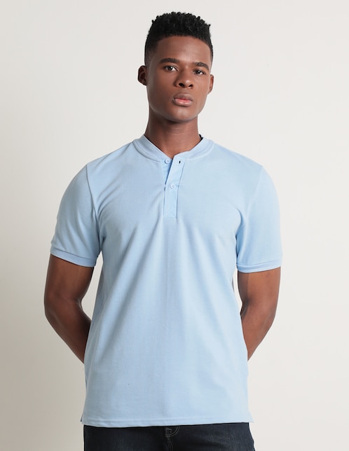 Playera cuello mao para hombre 1