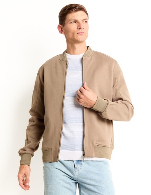 Chamarra bomber de algodón con bolsillos para hombre 1