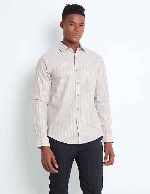 Camisa casual manga larga para hombre 1