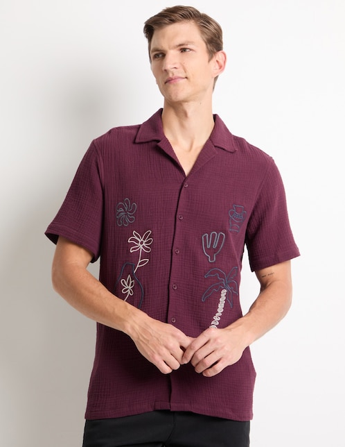 Camisa casual de algodón manga corta para hombre 1