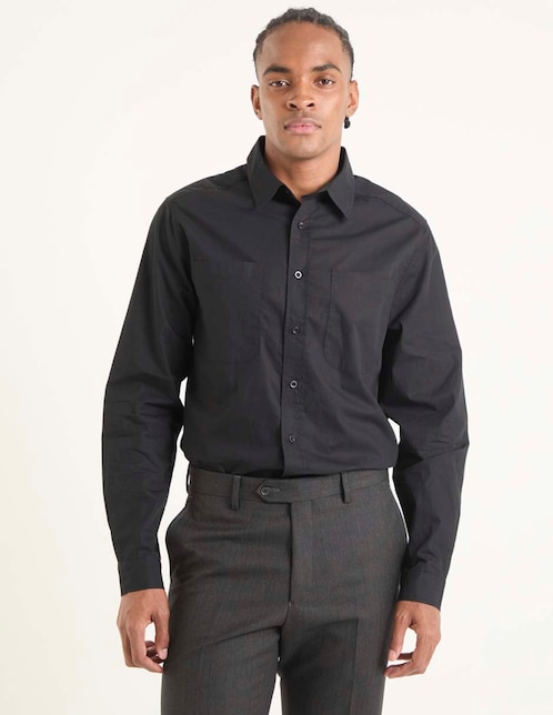 Camisa casual manga larga para hombre 1