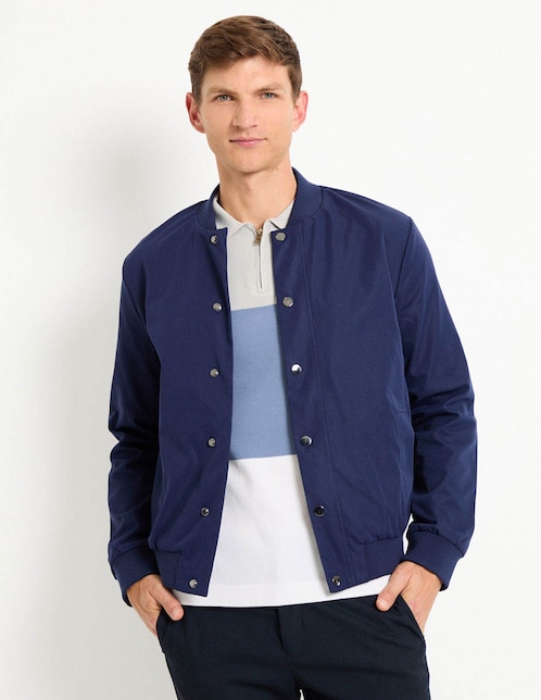 Chamarra bomber con bolsillos para hombre 1