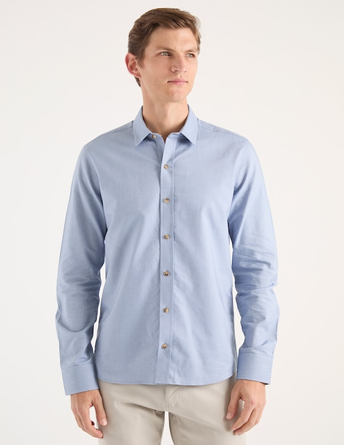 CAMISA COH25137-09 CONT, M, AZUL ACERO