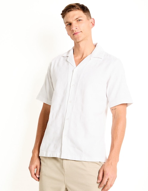 Camisa casual Contempo manga corta para hombre