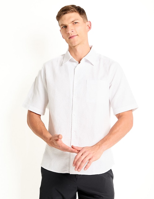 Camisa casual Contempo manga corta para hombre