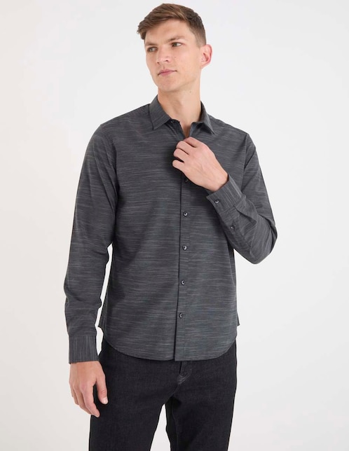 Camisa casual manga larga para hombre 1