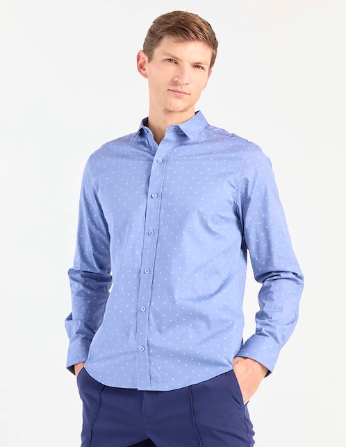 CAMISA COH25134-11 CONT, M, AZUL ACERO