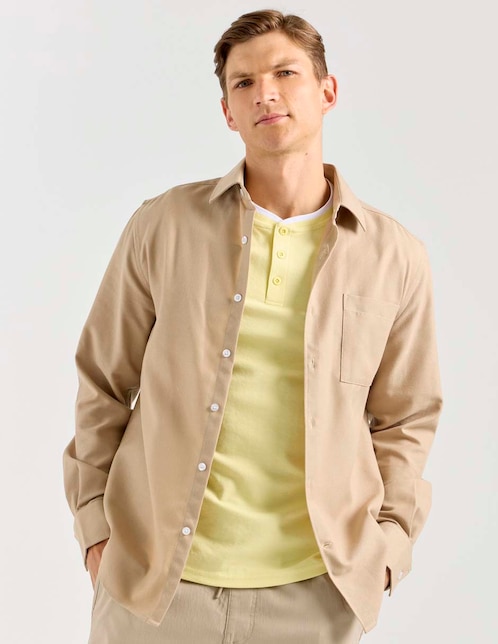 Camisa casual de algodón manga larga para hombre 1