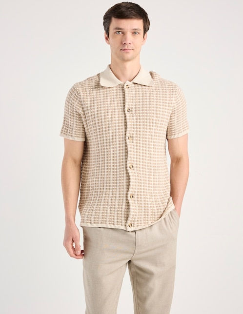 Camisa casual de algodón manga corta para hombre 1