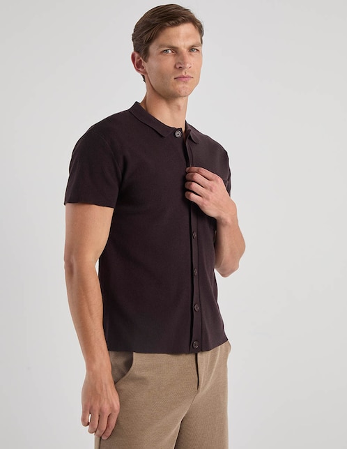 Camisa casual Contempo manga corta para hombre
