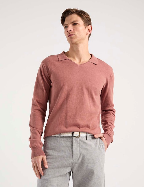 Suéter cuello camisero para hombre 1
