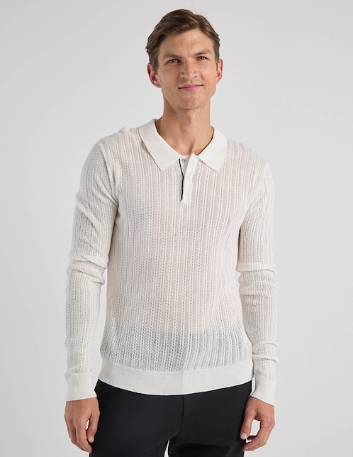 Suéter cuello polo para hombre 1