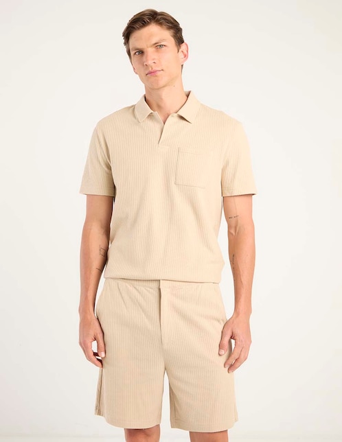 BERMUDA CONTEMPO, CH, KHAKI CLARO LISO