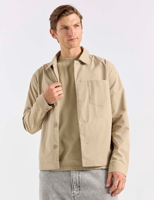 Sobrecamisa casual manga larga para hombre 1