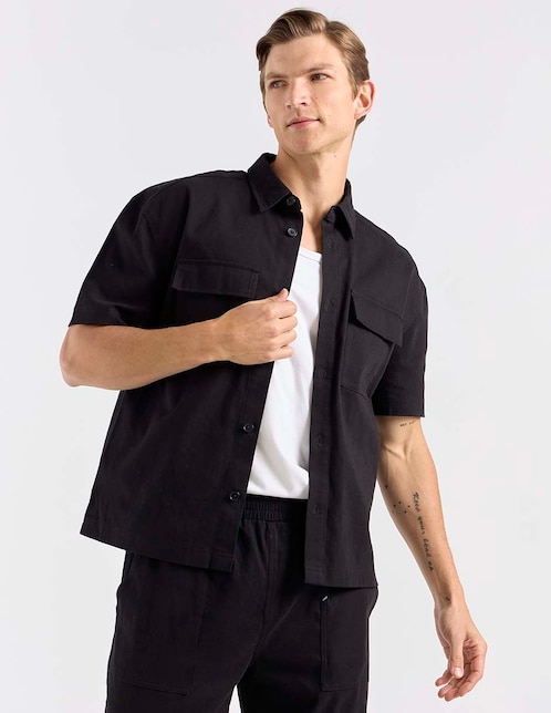 Camisa casual manga corta para hombre 1