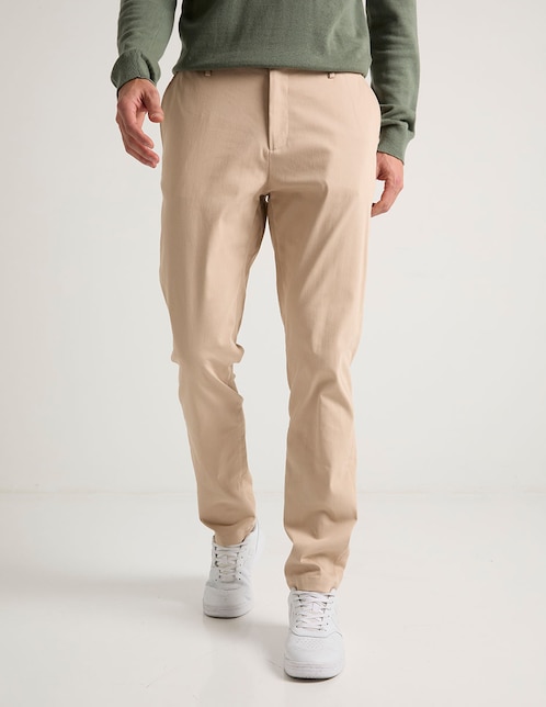 PANTALON CONTEMPO, 36, KHAKI CLARO LISO