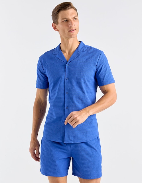 Camisa playa manga corta para hombre 1