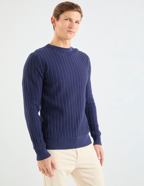 SUETER COH26092-5 CONT, G, AZUL MARINO