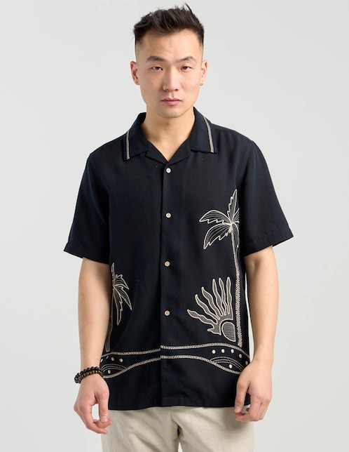 Camisa casual Contempo manga corta para hombre