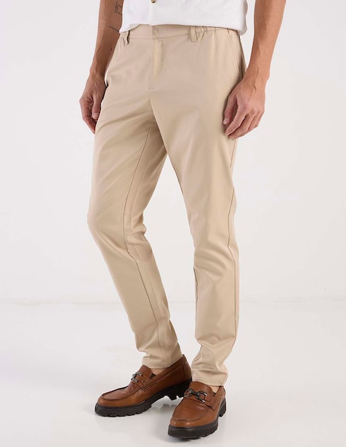 PANTALON CONTEMPO, 30, KHAKI CLARO LISO