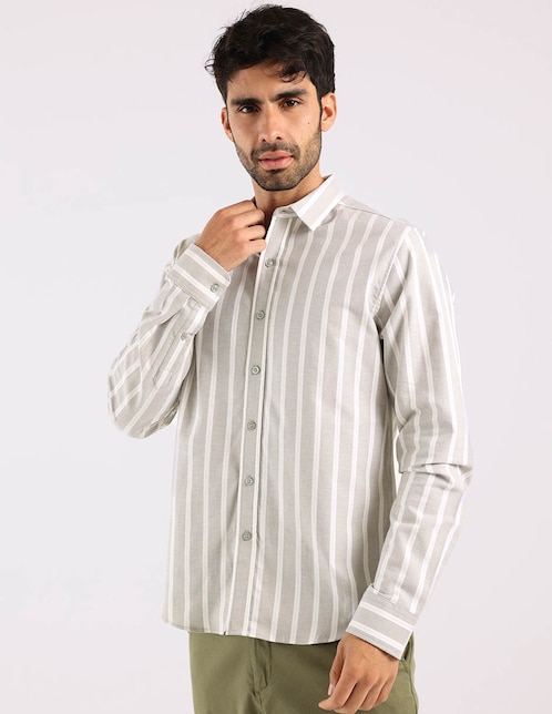 Camisa casual manga larga para hombre 1