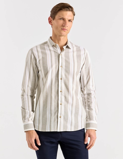 Camisa casual manga larga para hombre 1