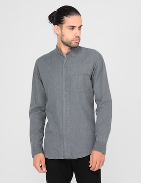 Camisa Casual Contempo De Algodón Manga Larga Para Hombre