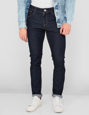 Jeans Slim Contempo Lavado Obscuro Para Hombre