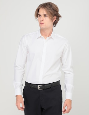 Camisa Casual Contempo Manga Larga Para Hombre