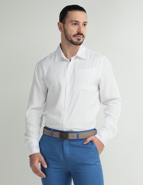 Camisa Casual Contempo Manga Larga Para Hombre