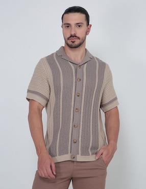 Camisa Casual Contempo Manga Corta Para Hombre