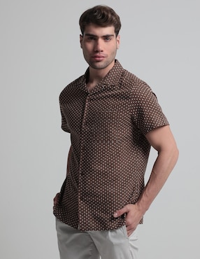 Camisa Casual Contempo De Algodón Manga Corta Para Hombre