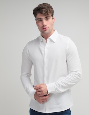 Camisa Casual Contempo De Algodón Manga Larga Para Hombre