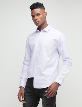 Camisa De Vestir Contempo Manga Larga Para Hombre