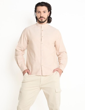 Camisa Casual Contempo Manga Larga Para Hombre