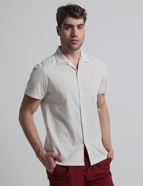 Camisa Casual Contempo De Algodón Manga Corta Para Hombre