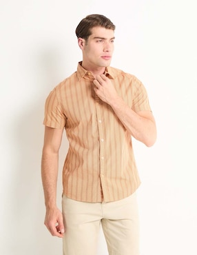 Camisa Casual Contempo De Algodón Manga Corta Para Hombre