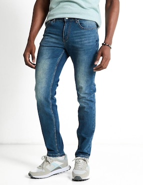 Jeans Slim Contempo Deslavado Para Hombre