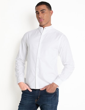 Camisa Casual Contempo Manga Larga Para Hombre