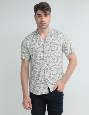 Camisa Casual Contempo De Poliéster Manga Corta Para Hombre