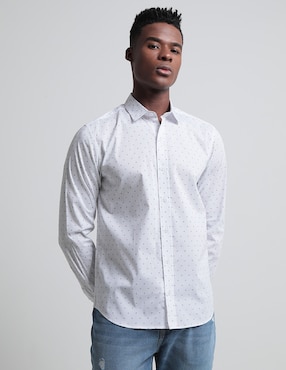 Camisa Casual Contempo De Algodón Manga Larga Para Hombre