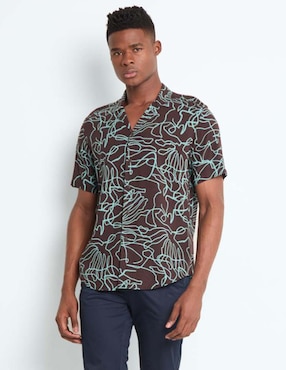 Camisa casual Contempo manga corta para hombre