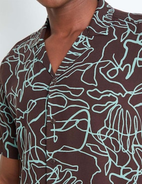 Camisa casual Contempo manga corta para hombre
