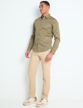 Camisa business casual Contempo manga larga para hombre