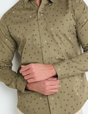 Camisa business casual Contempo manga larga para hombre