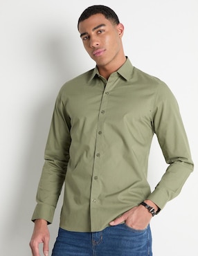Camisa casual Contempo manga larga para hombre