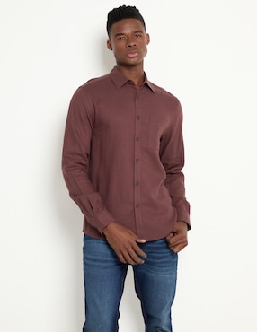Camisa casual Contempo manga larga para hombre